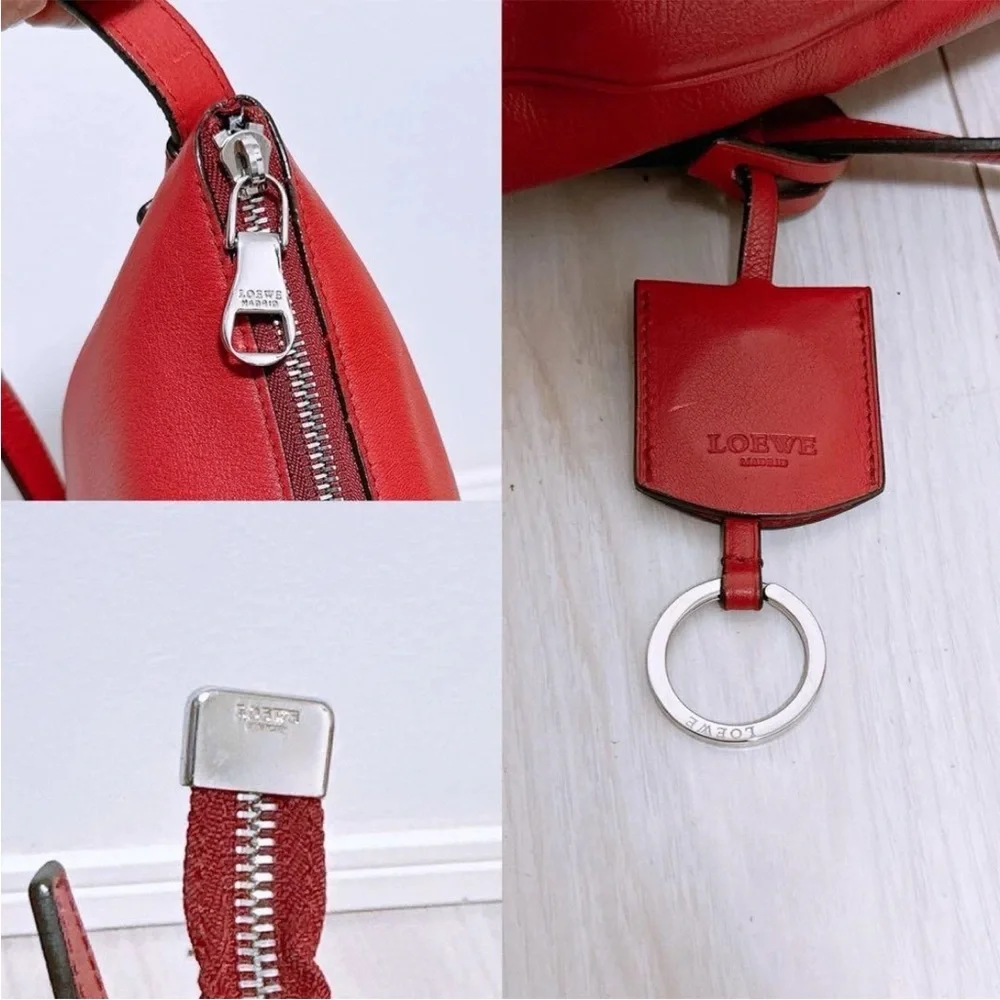 Loewe Red Leather Shoulder Bag - Picture 7 of 13